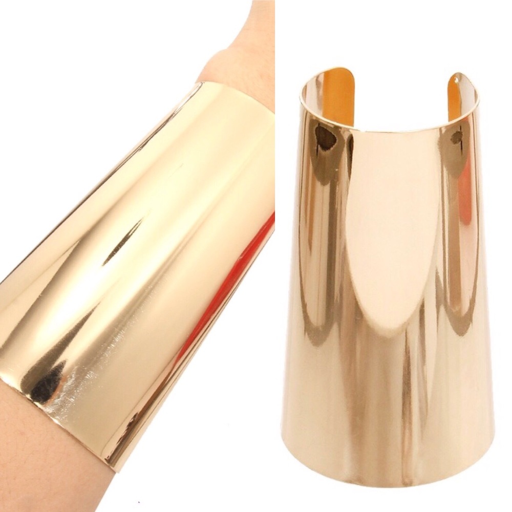 Gold Metal Goldie Hain Statement Cuff Bracelet